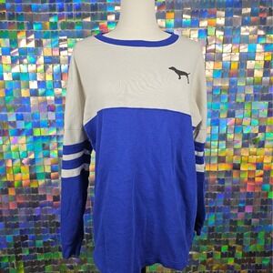 Victoria's Secret PINK Color Block Long Sleeve Crewneck Sweatshirt with Dog Logo